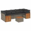 vidaXL Salon de jardin 8 pcs avec coussins gris r&eacute;sine tress&eacute;e