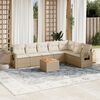 vidaXL Salon de jardin avec coussins 8 pcs beige r&eacute;sine tress&eacute;e