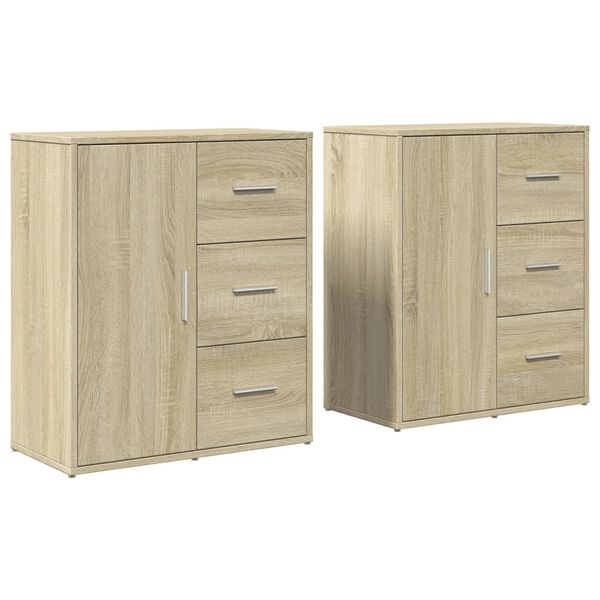 vidaXL Buffets 2 pcs chêne sonoma 60x31x70 cm bois d'ingénierie