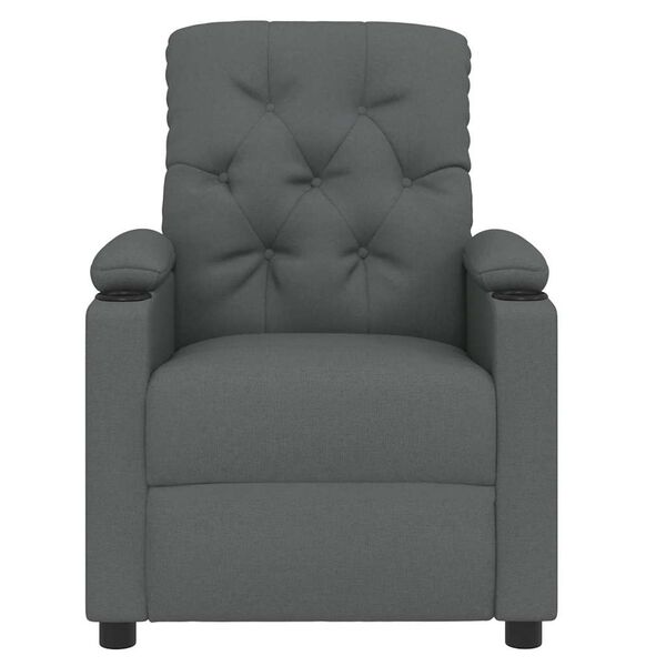 vidaXL Fauteuil de massage Gris foncé Tissu