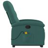 vidaXL Fauteuil inclinable de massage Vert fonc&eacute; Tissu