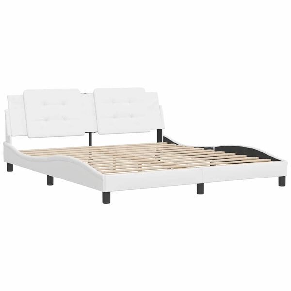 vidaXL Cadre de lit sans matelas Zadar blanc 180x200 cm similicuir