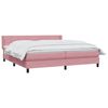 vidaXL Sommier &agrave; lattes de lit avec matelas rose 200x210 cm velours