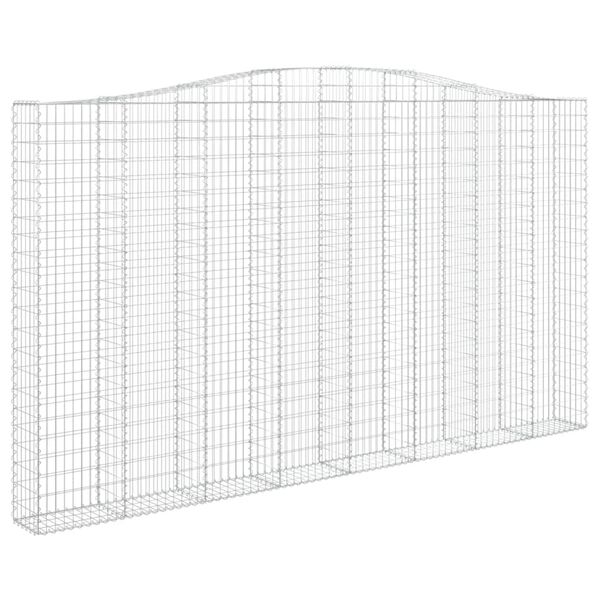 vidaXL Panier de gabions arqu&eacute; 400x30x220/240 cm Fer galvanis&eacute;