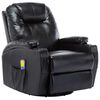 vidaXL Fauteuil à bascule de massage Noir Similicuir