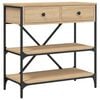 vidaXL Table console ch&ecirc;ne sonoma 75x34,5x75 cm bois d'ing&eacute;nierie