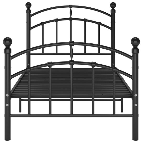 vidaXL Cadre de lit sans matelas noir m&eacute;tal 100x200 cm