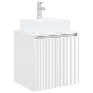 vidaXL Vanit&eacute; de lavabo mural Blanc 49,5 x 41 x 62,5 cm