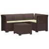 vidaXL Canap&eacute; de jardin 4 places avec coussins style rotin PP Marron