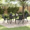 vidaXL Ensemble de salle &agrave; manger pour jardin 5 pcs Noir