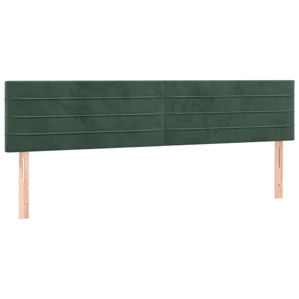 vidaXL Tête de lit à LED Vert foncé 200x5x78/88 cm Velours