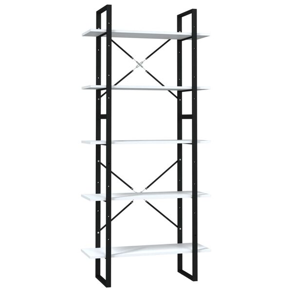 vidaXL Bibliothèque à 5 niveaux Blanc 80x30x175 cm Bois d'ingénierie