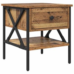 vidaXL Table de chevet avec tiroir Bois ancien 40 x 42 x 45 cm