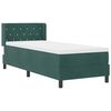 vidaXL Lit &agrave; ressorts avec matelas Vert fonc&eacute; 200 x 80 cm Velours