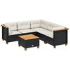 vidaXL Salon de jardin 6 pcs avec coussins noir r&eacute;sine tress&eacute;e