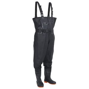 vidaXL Cuissardes avec bottes et ceinture noir taille 46