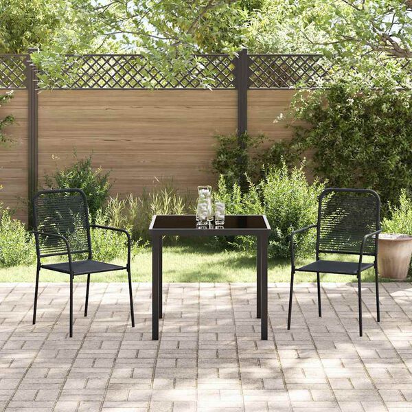 vidaXL Ensemble de salle &agrave; manger pour jardin 3 pcs Noir