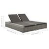 vidaXL Chaise longue double R&eacute;sine tress&eacute;e Gris