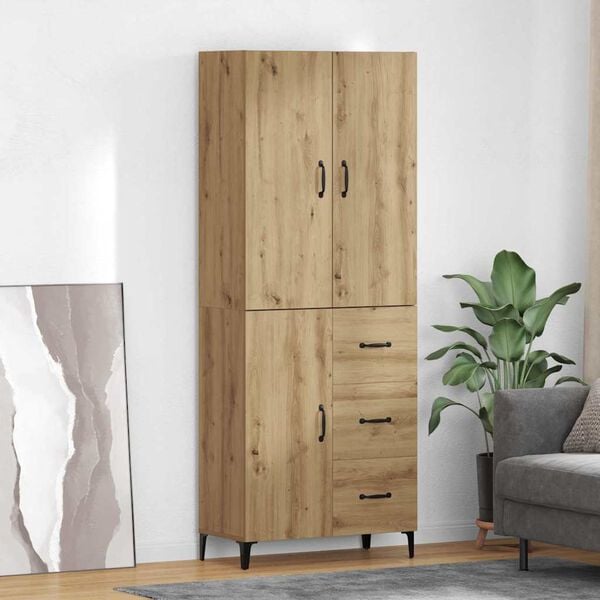 vidaXL Haut Armoire Montage mural Ch&ecirc;ne artisanal 69,5 x 34 x 180 cm