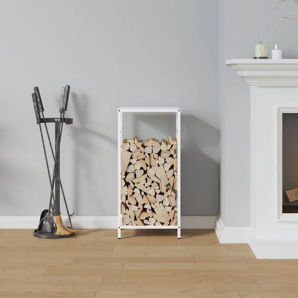 vidaXL Portant de bois chauffage blanc 34x25x70 cm