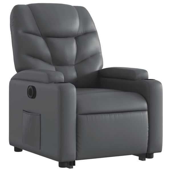 vidaXL Fauteuil inclinable &eacute;lectrique gris similicuir