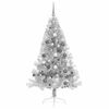 vidaXL Sapin de No&euml;l artificiel pr&eacute;-&eacute;clair&eacute; Argent 180 cm PET