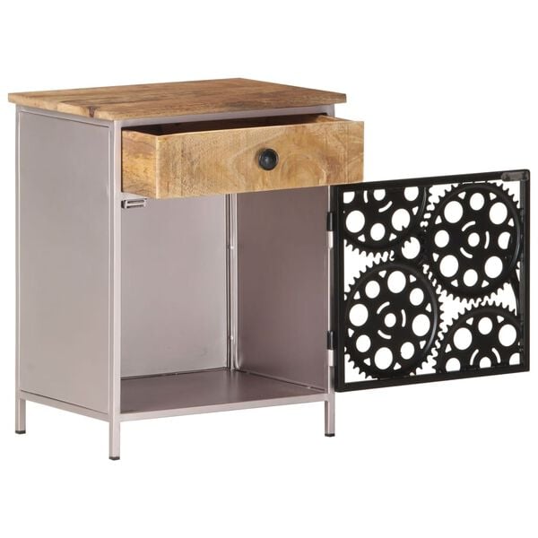 vidaXL Table de chevet 40x30x50 cm Bois de manguier brut