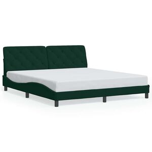 vidaXL Cadre de lit sans matelas vert fonc&eacute; 180x200 cm velours