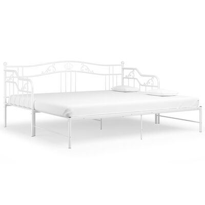 vidaXL Cadre de canapé-lit extensible Blanc Métal 90x200 cm