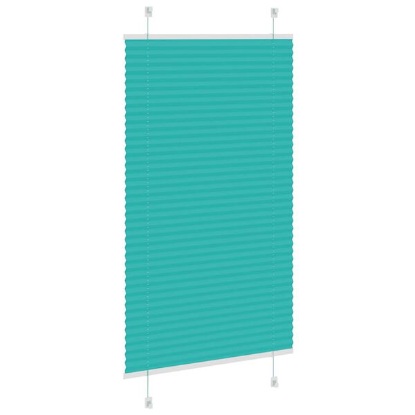 vidaXL Store pliss&eacute; vert p&eacute;trole 70x150 cm largeur du tissu 69,4 cm