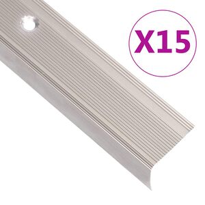 vidaXL Nez de marche forme en L 15 pcs aluminium 90 cm champagne