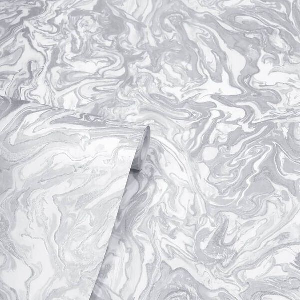 DUTCH WALLCOVERINGS Papier peint Liquid Marble Gris