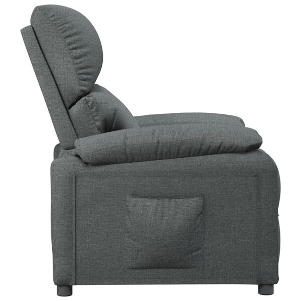 vidaXL Fauteuil inclinable Gris foncé Tissu
