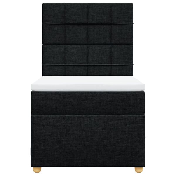 vidaXL Sommier &agrave; lattes de lit avec matelas Noir 100x200 cm Tissu
