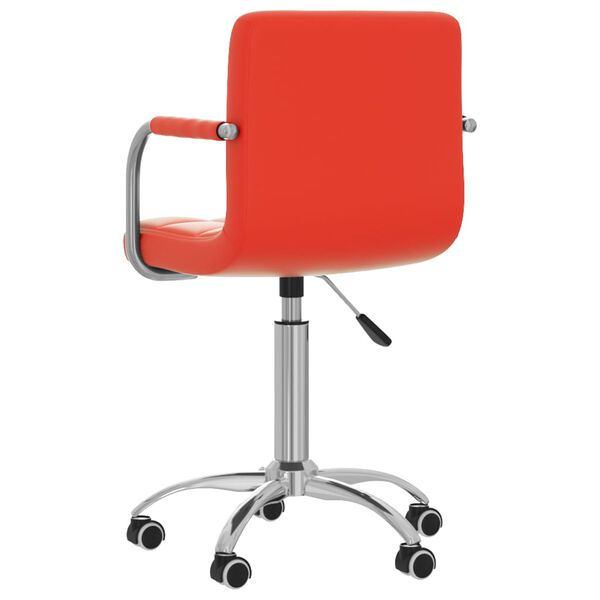 vidaXL Chaise pivotante de salle &agrave; manger Rouge Similicuir