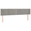 vidaXL Tête de lit à LED Gris clair 183x16x78/88 cm Velours