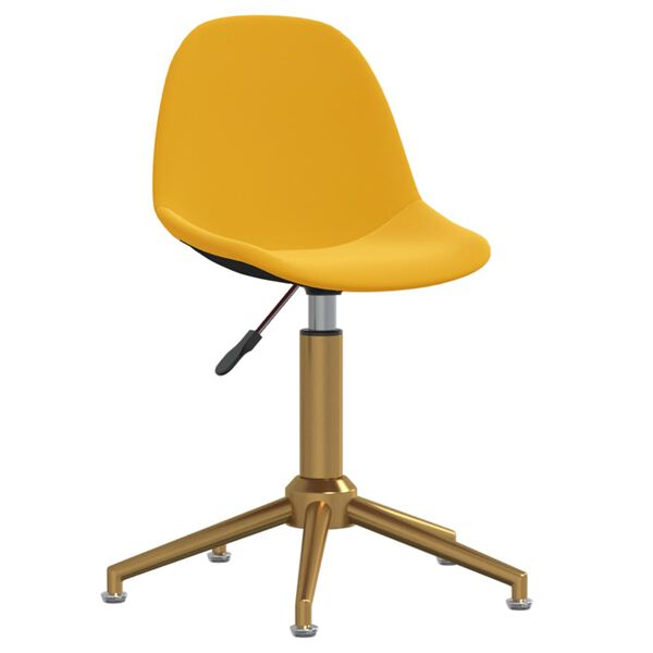 vidaXL Chaises &agrave; manger pivotantes lot de 2 jaune moutarde velours