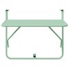 vidaXL Table Suspendue de Balcon Vert menthe 60 x 39 x 65 cm Acier