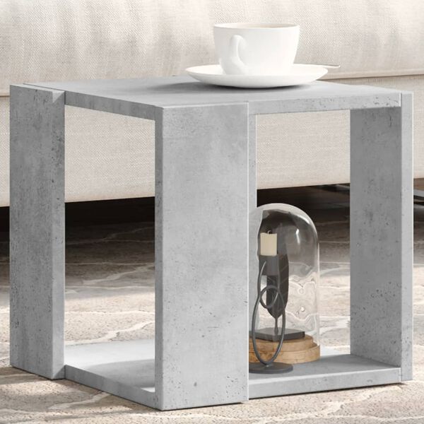 vidaXL Table basse gris béton 32x32x30 cm bois d'ingénierie