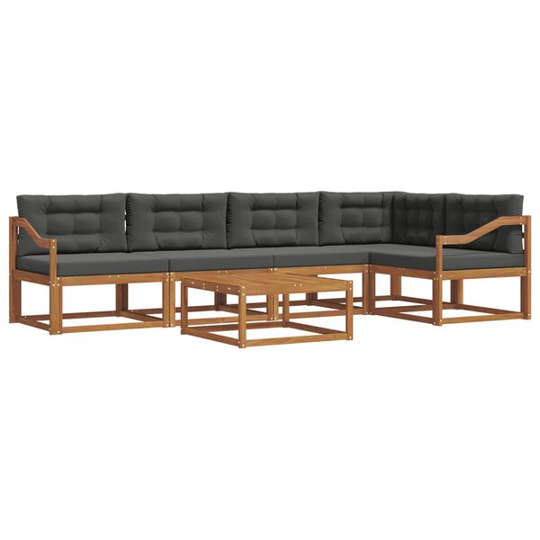 vidaXL Ensemble de canap&eacute;s d'ext&eacute;rieur 6 pcs Naturel et Anthracite