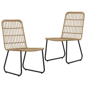vidaXL Chaises de jardin lot de 2 R&eacute;sine tress&eacute;e Ch&ecirc;ne