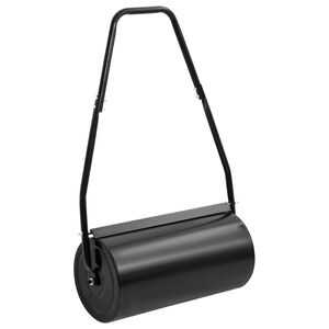 vidaXL Rouleau &agrave; gazon de jardin avec poign&eacute;e noir 42 L fer et acier