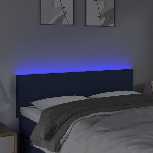 vidaXL T&ecirc;te de lit &agrave; LED Cr&egrave;me 144x5x78/88 cm Tissu