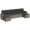 vidaXL Salon de jardin avec coussins 7 pcs gris r&eacute;sine tress&eacute;e
