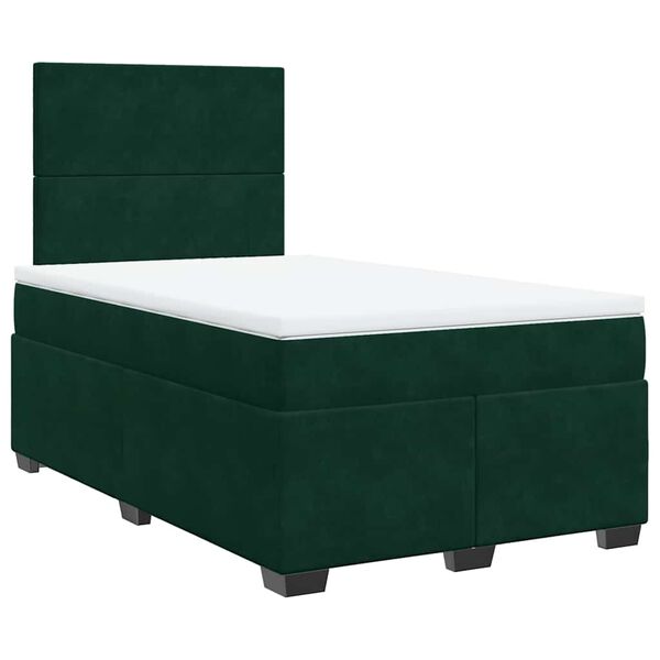 vidaXL Sommier &agrave; lattes de lit avec matelas vert fonc&eacute; 120x190 cm