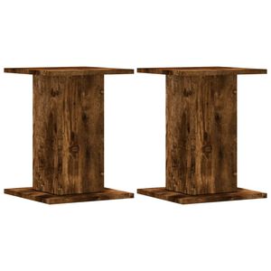 vidaXL Supports pour plantes 2 pcs ch&ecirc;ne fum&eacute; bois d'ing&eacute;nierie