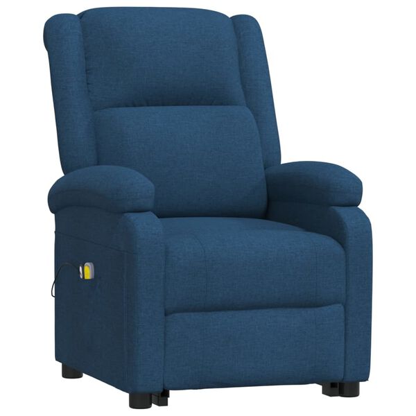 vidaXL Fauteuil de massage Bleu Tissu