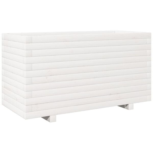 vidaXL Jardini&egrave;re blanc 90x40x49,5 cm bois de pin massif