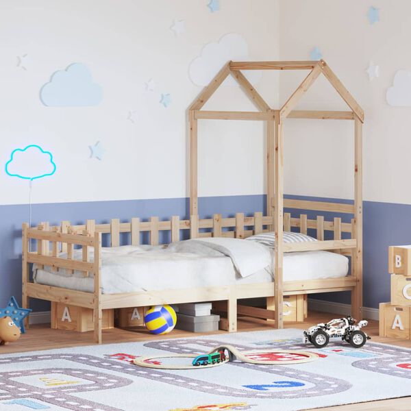 vidaXL Lit de jour avec toit sans matelas 80x200 cm bois massif