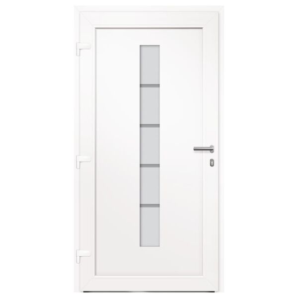 vidaXL Porte d'entr&eacute;e Aluminium et PVC Blanc 110x210 cm